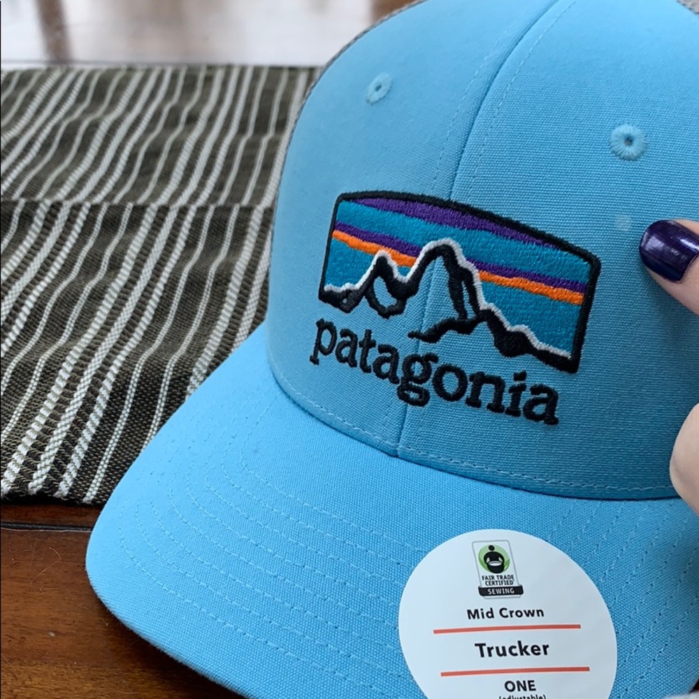 Patagonia Fitz Roy Horizons Blue Trucker Hat - Picture 5 of 8